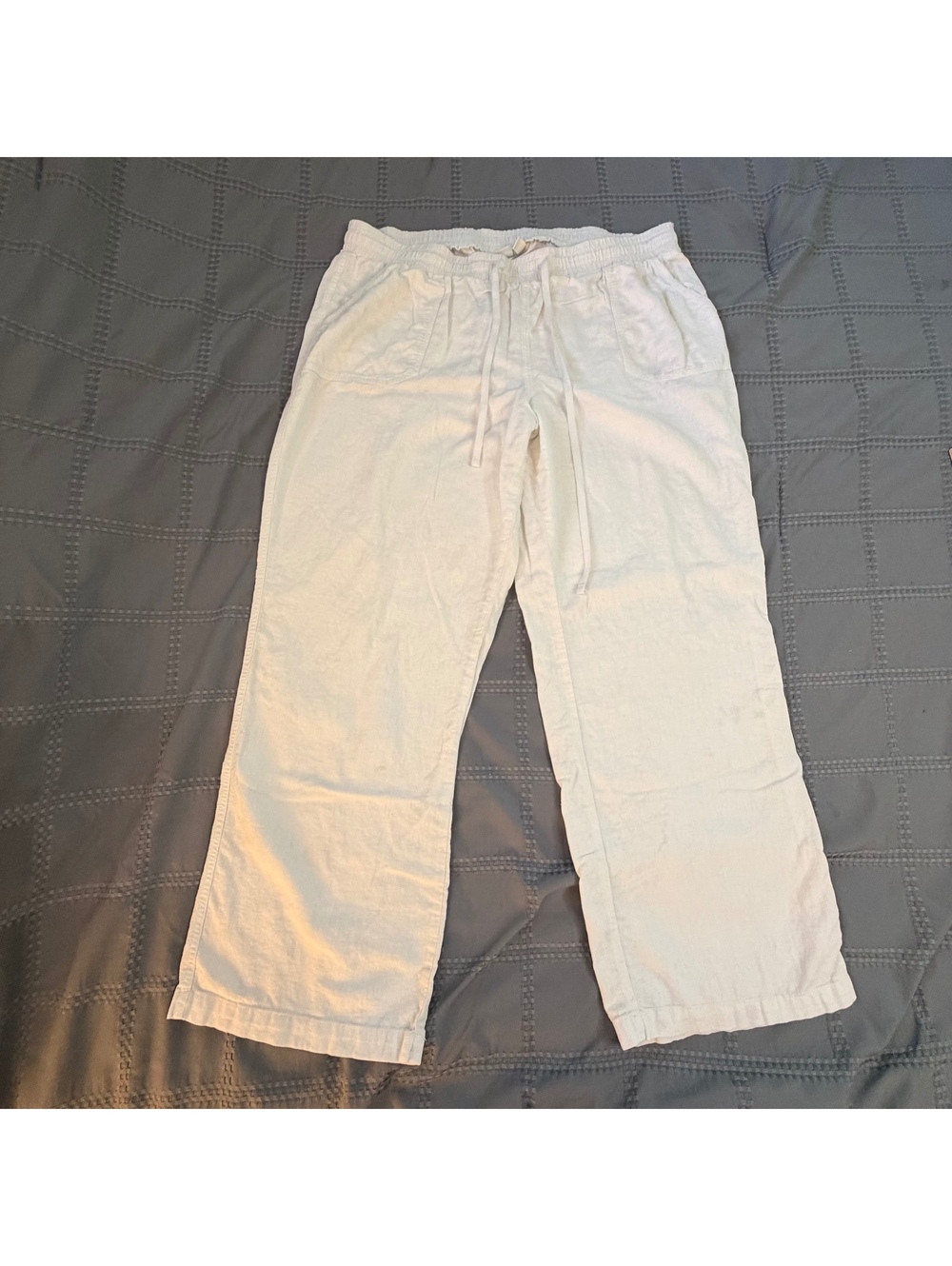 Cato White Linen Rayon Blend Wide Leg Pants Size 18/20W / Wide Leg / Flowy
